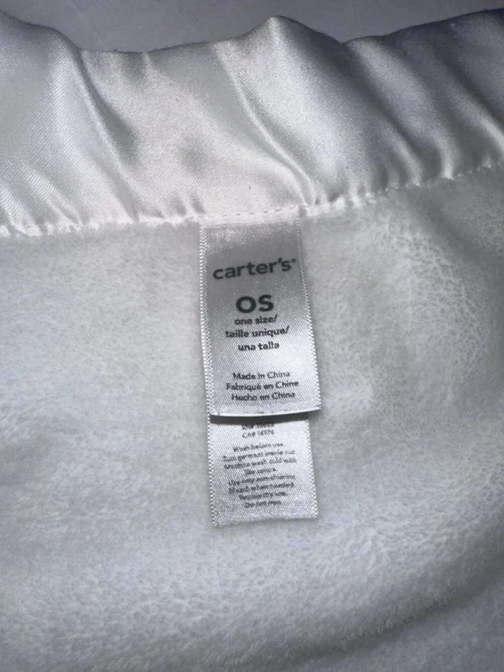 Baby Girl Carter's Carters White Adorable Elephant Baby Blanket Satin Trim RARE